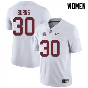 NCAA Women's Alabama Crimson Tide #30 Ryan Burns Stitched College 2018 Nike Authentic White Football Jersey VZ17M35WF